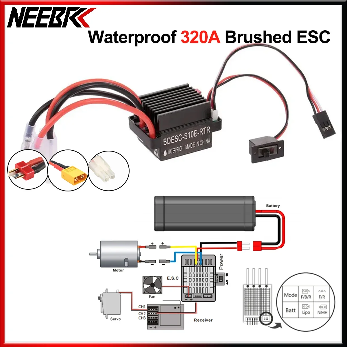 Electric Jet Board Motor - NEEBRC 320A Brushed ESC Electric Speed